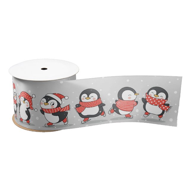 Winterpinguine Satinband (Spule)