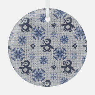 Winterpinguine Ziermuster Ornament Aus Glas