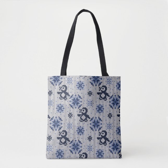 Winterpinguine Ziermuster Tasche (Vorderseite)
