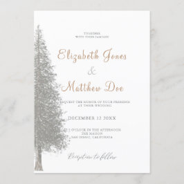 Winterpinienbäume Hochzeit im Wald Einladung