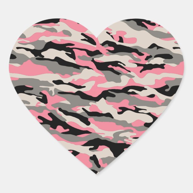 WINTERPINK-CAMOUFLAGE Herz-Aufkleber (Vorderseite)