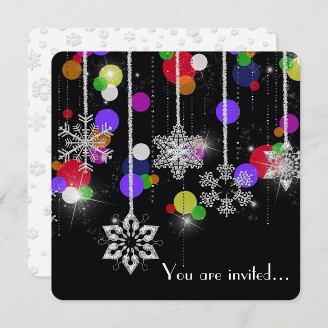 Winterpläne für Party Einladung (Vorne/Hinten)