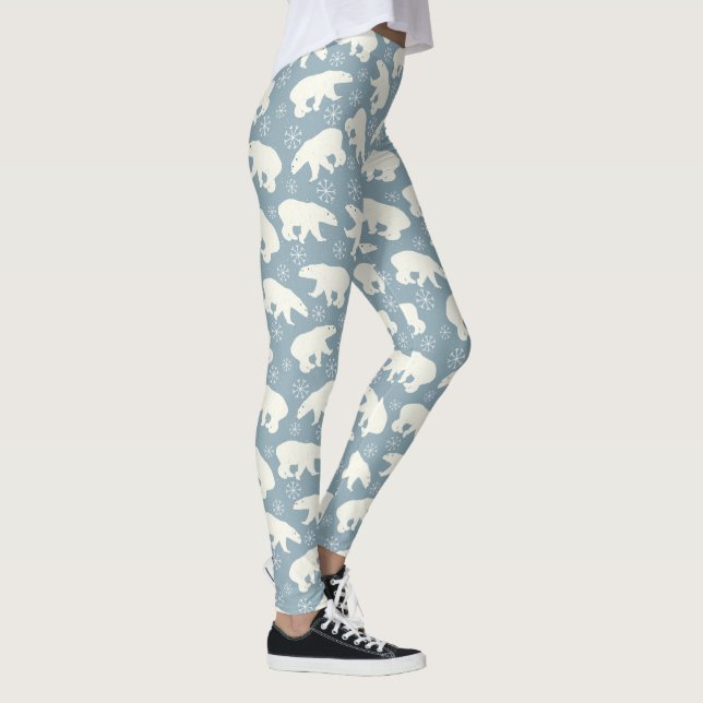 Winterpolarbären nahtloses Muster + Ihre Ideen Leggings (Rechts)