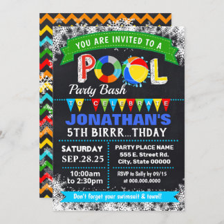 Winterpool Geburtstagsparty Einladung