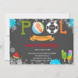 Winterpool Party Einladung