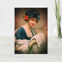 Winterporträt einer Vintagen Pelzfrau