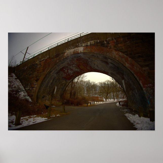 Winterposter Bogenbrücke Poster (Vorne)