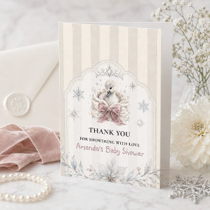 Winterprinzessin A Little Swan Baby Shower Dankeskarte