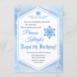 Winterprinzessin zum Geburtstag Einladung Snow Kön