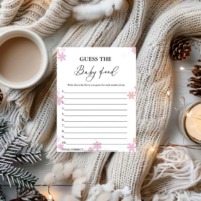 Winterratten Die Baby Food Baby Shower Game Card Einladung (Von Creator hochgeladen)