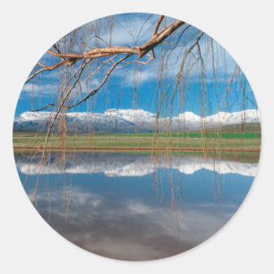 Winterreflektionen. Ceres, Bezirk Boland Runder Aufkleber