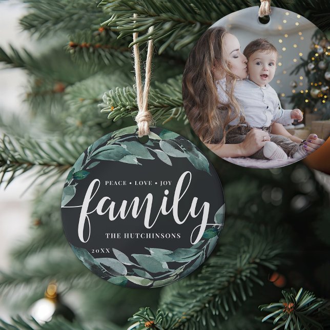 Winterreichweite | Peace Liebe Joy Family Keramik Ornament (Von Creator hochgeladen)