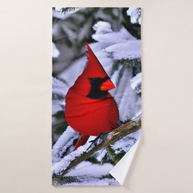 Winterroter Kardinal Badehandtuch (Badehandtuch)