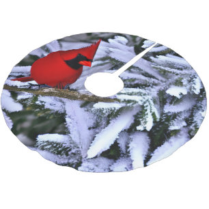 Winterroter Kardinal Polyester Weihnachtsbaumdecke