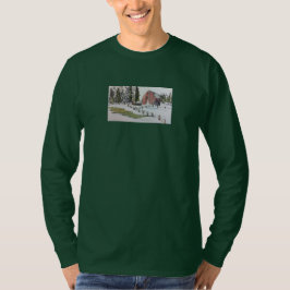 Winterroter Stall Wasserfarbe lange geschlafen bis T-Shirt
