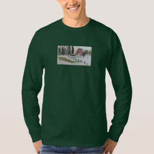 Winterroter Stall Wasserfarbe lange geschlafen bis T-Shirt