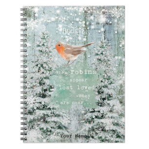 Winterrotkehlchenweihnachtsfeiertagsnotizbuch Notizblock