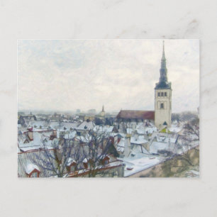 Winterrottops in Tallinn, Estland, Europa Kunst Postkarte