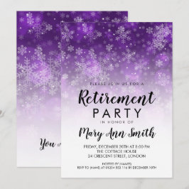 Winterruhestand Party Holiday Sparkone Lila Einladung