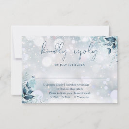 Winterrustikale Hochzeit mit floraler Elegant RSVP Karte