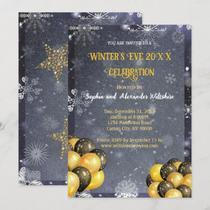 Winter's Eve Gold & Black Celebration Einladung