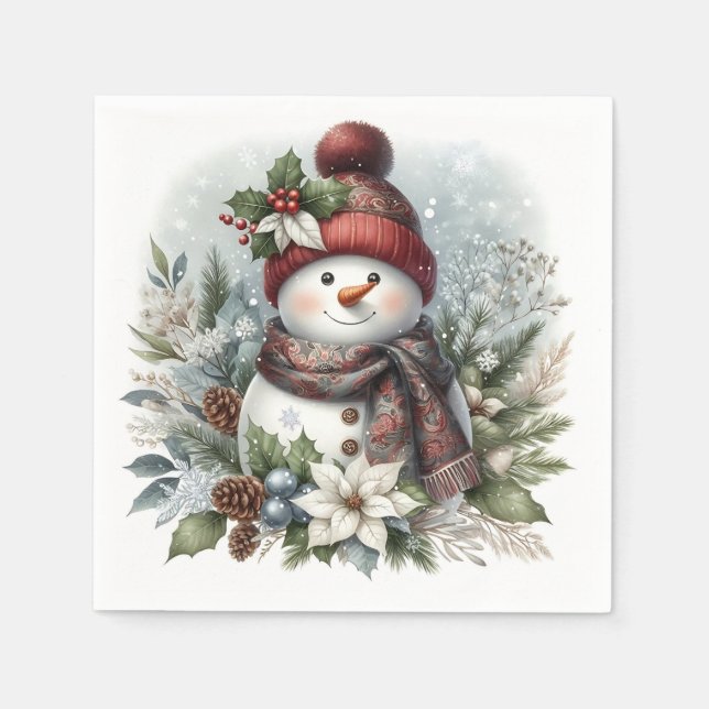 Winters sanfte Freude Serviette (Vorderseite)
