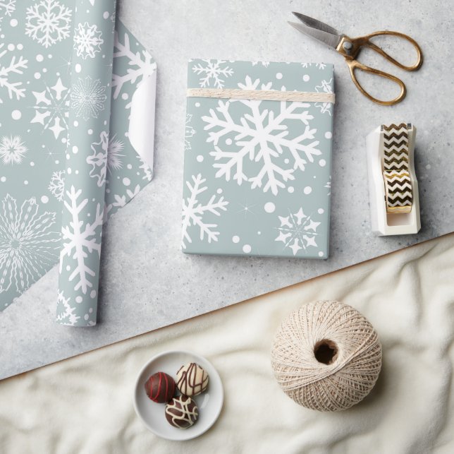 Winters Schneeflocken Geschenkpapier (Kunsthandwerk)