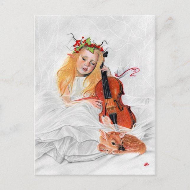 Winters Song-Elven-Prinzessin Postcard Postkarte (Vorderseite)