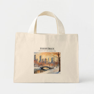 Winters stille Freude, Central Park-Tasche Mini Stoffbeutel
