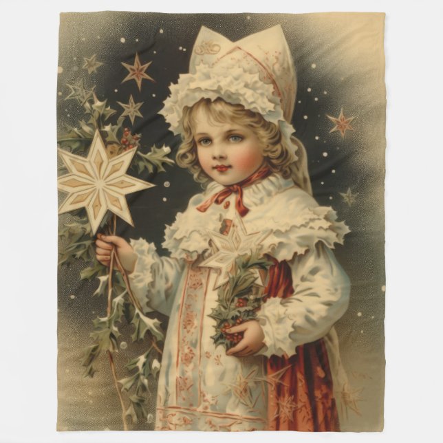 Winter's Whisper Vintage Weihnachtsblanket Fleecedecke (Vorderseite)