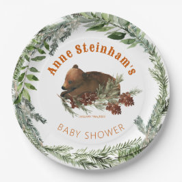 Wintersaison Einfache Baby Boy Dusche Pappteller