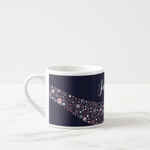 Wintersaison individuelle Name rosa Schneeflocke Espressotasse