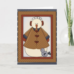 Wintersaison Snowfolk Snowman Grußkarte 1 Feiertagskarte