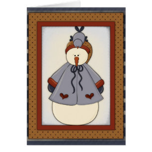 Wintersaison Snowfolk Snowman Grußkarte 2