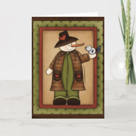 Wintersaison Snowfolk Snowman Grußkarte 4 Feiertagskarte