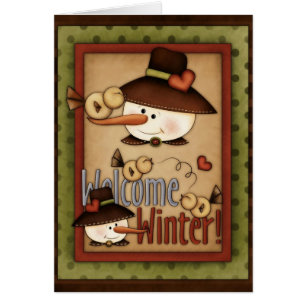 Wintersaison Snowfolk Snowman Grußkarte 6