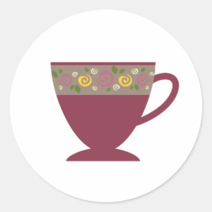 Wintersaisonaler Tee, Kaffee Tasse Runder Aufkleber