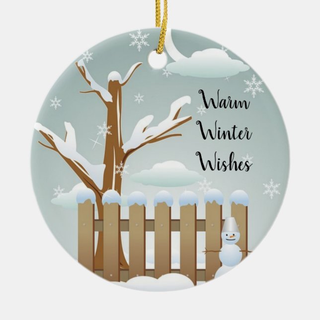 Winterschmuck Keramik Ornament (Vorne)