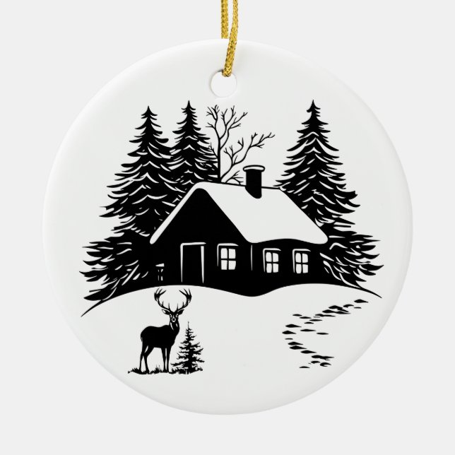 Winterschmuck Keramik Ornament (Vorne)