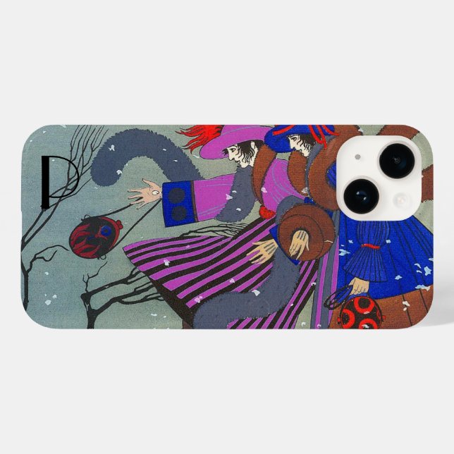 WINTERSCHNEE ART DECO MODE MONOGRAMM Case-Mate iPhone 14 HÜLLE (Rückseite (Horizontal))