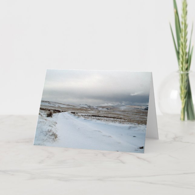 Winterschnee auf Dartmoor Karte (Vorderseite)