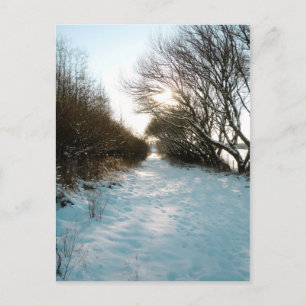 Winterschnee bedeckt Englisch Landschaftspfad Postkarte