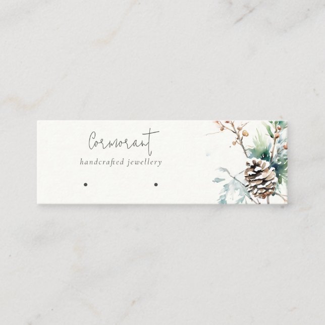 Winterschnee Berries Hoops Loop Stud Holder Mini Visitenkarte (Vorderseite)