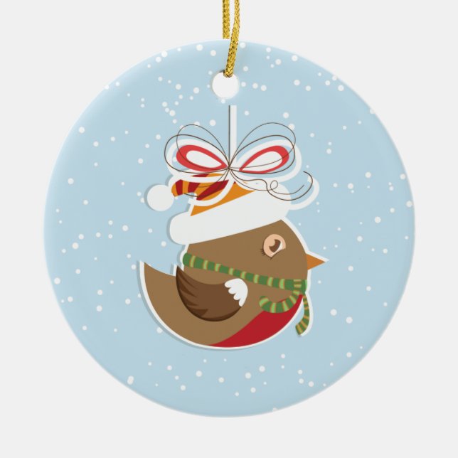 Winterschnee-Bird Weihnachtsbaum Ornamente (Vorne)