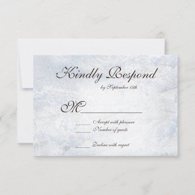 Winterschnee-Camouflage Elegante Hochzeitskarten RSVP Karte (Vorderseite)
