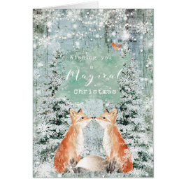 Winterschnee der frohen Weihnachten foxes Karte