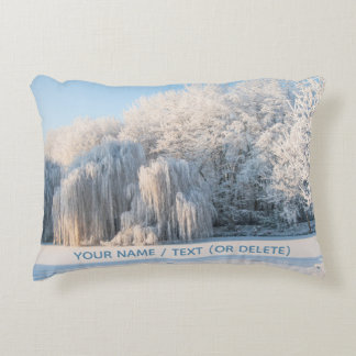 Winterschnee Frozen Treppensee Landschaftsbild Pan Dekokissen