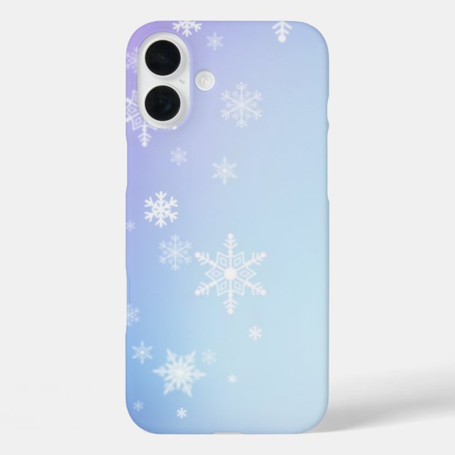 Winterschnee funkelnd Schwarz/Weiß iPhone 16 Plus Hülle (Rückseite)
