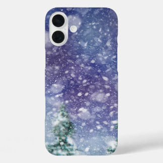 Winterschnee funkelnd Schwarz/Weiß iPhone 16 Plus Hülle