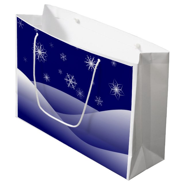 WINTERSCHNEE GROßE GESCHENKTÜTE (Vorderseite Schrägansicht)